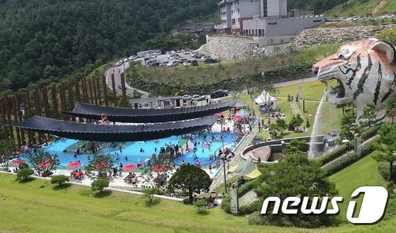 지리산 아래 산청군 금서면 동의보감촌 숲속수영장&#40;산청군 제공&#41;