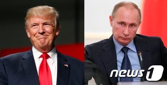 도널드 트럼프 미국 대통령 당선인&#40;왼쪽&#41;과 블라디미르 푸틴 러시아 대통령. ⓒ AFP=뉴스1