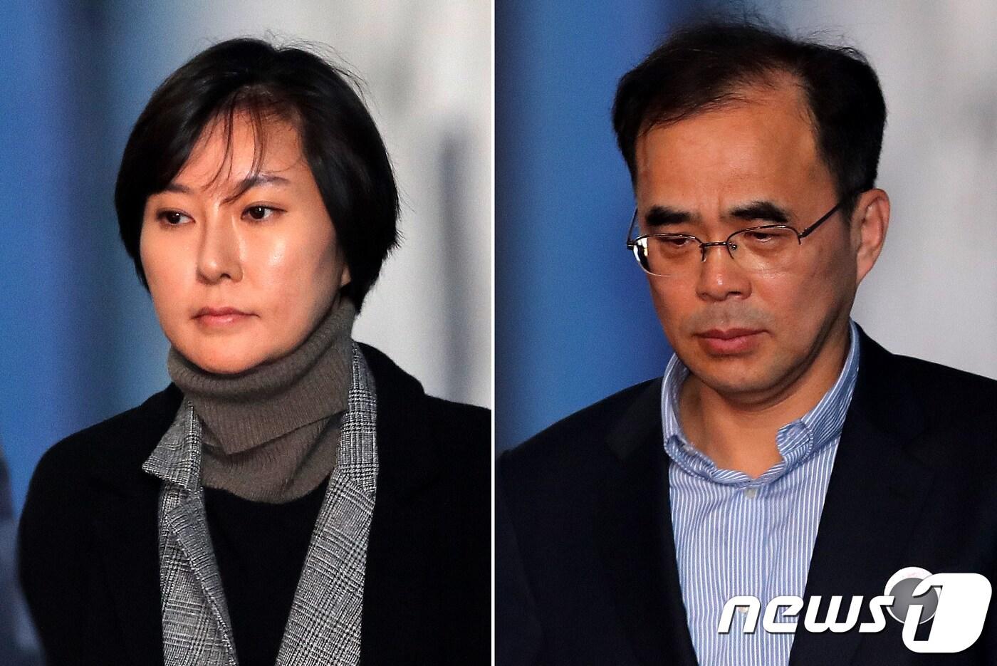 삼성 등 대기업에 한국동계스포츠영재센터&#40;영재센터&#41; 후원금을 부당하게 강요한 혐의로 재판에 넘겨진 장시호씨&#40;왼쪽&#41;와 김종 전 문체부 차관이 6일 오후 서울 서초구 서울중앙지법에서 열린 1심 선고 공판을 마친 후 호송차로 향하고 있다. 이날 법원은 장씨와 김 전 차관에게 각각 징역 2년 6월과 징역 3년을 선고했다. 2017.12.6/뉴스1 ⓒ News1 박지혜 기자