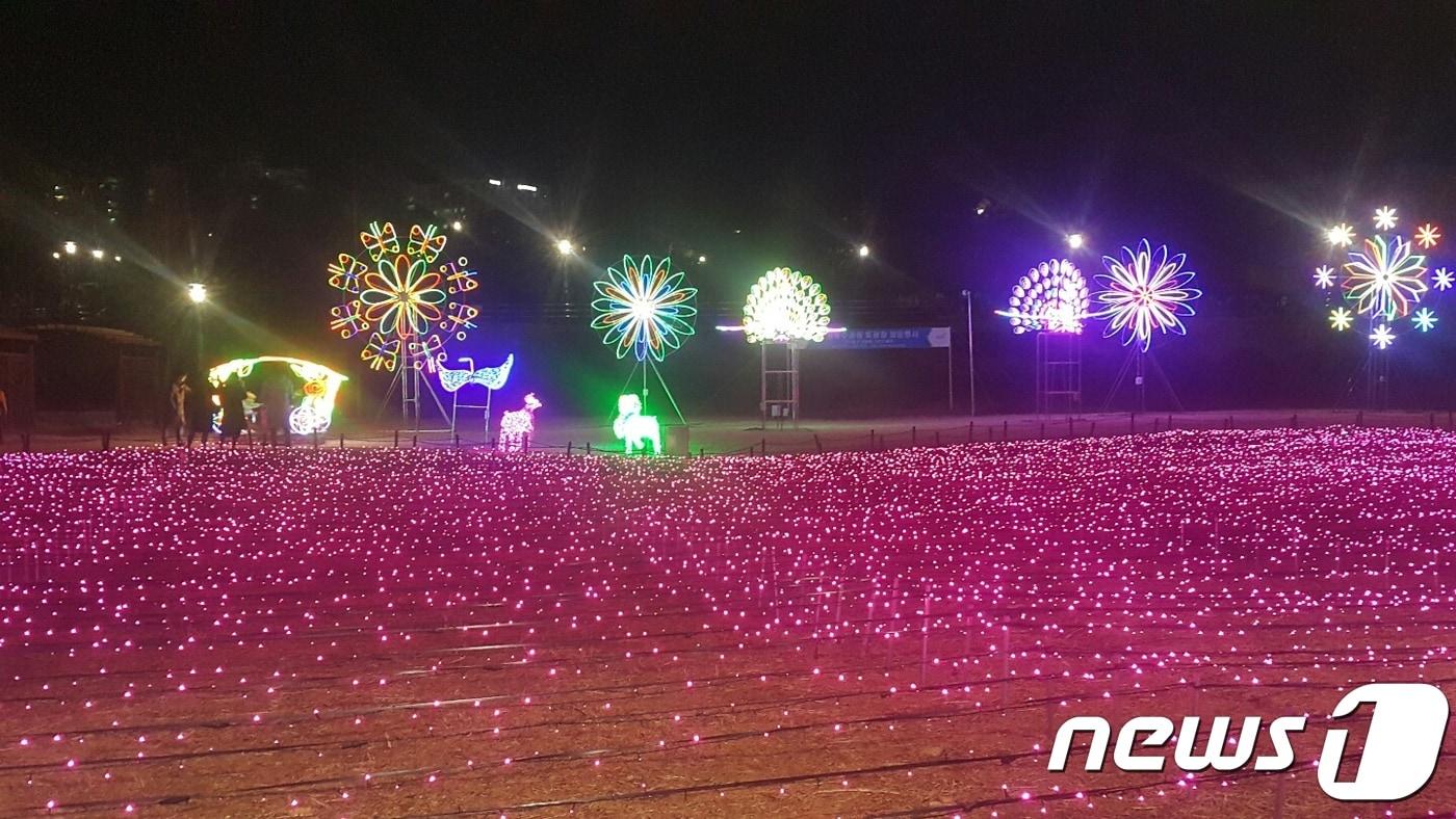 지난 12일부터 개장한 운정호수공원 빛 광장 ⓒ 뉴스1