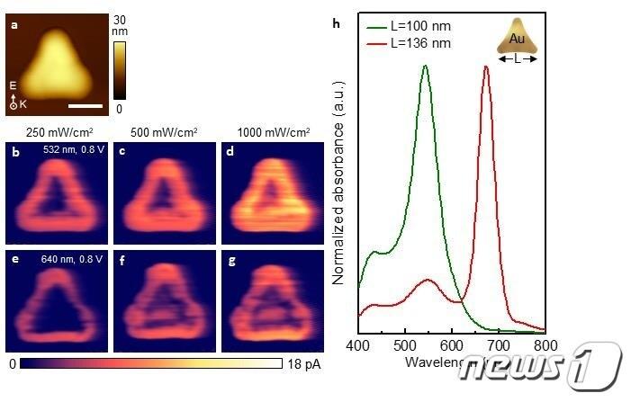 금속-반도체 접합 나노 다이오드로부터 실시간으로 촬영한 핫홀의 검출 모습. &#40;KBSI 제공&#41; ⓒ뉴스1