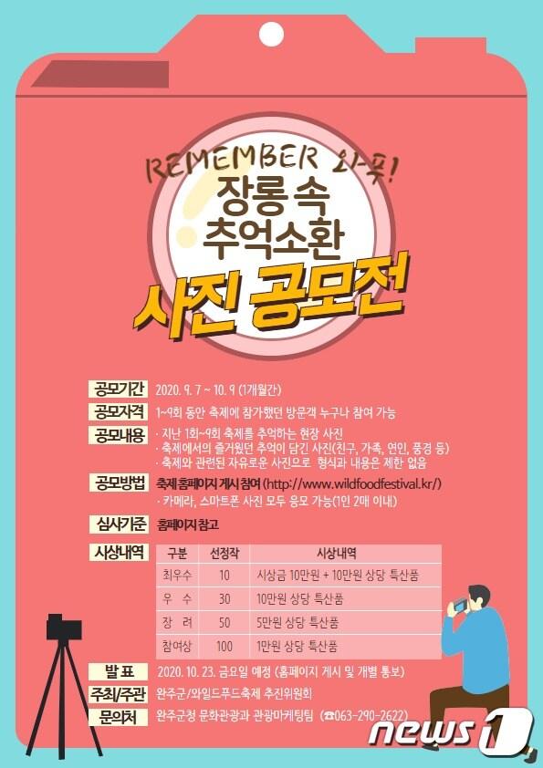 전북 완주군과 와일드푸드축제추진위원회가 대국민 참여 온라인이벤트 ‘Remember 와푸! Jump 와푸!’를 진행한다.&#40;완주군제공&#41;2020.9.5/뉴스1