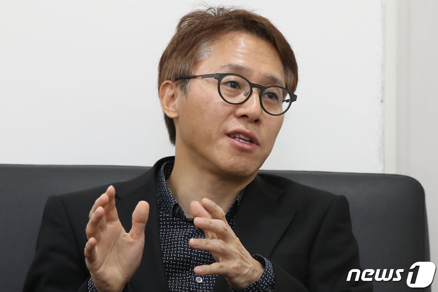 박민우 크라우드웍스 대표가 28일 오후 서울 중구의 한 사무실에서 뉴스1과 인터뷰를 하고 있다. 2021.12.28/뉴스1 ⓒ News1 민경석 기자