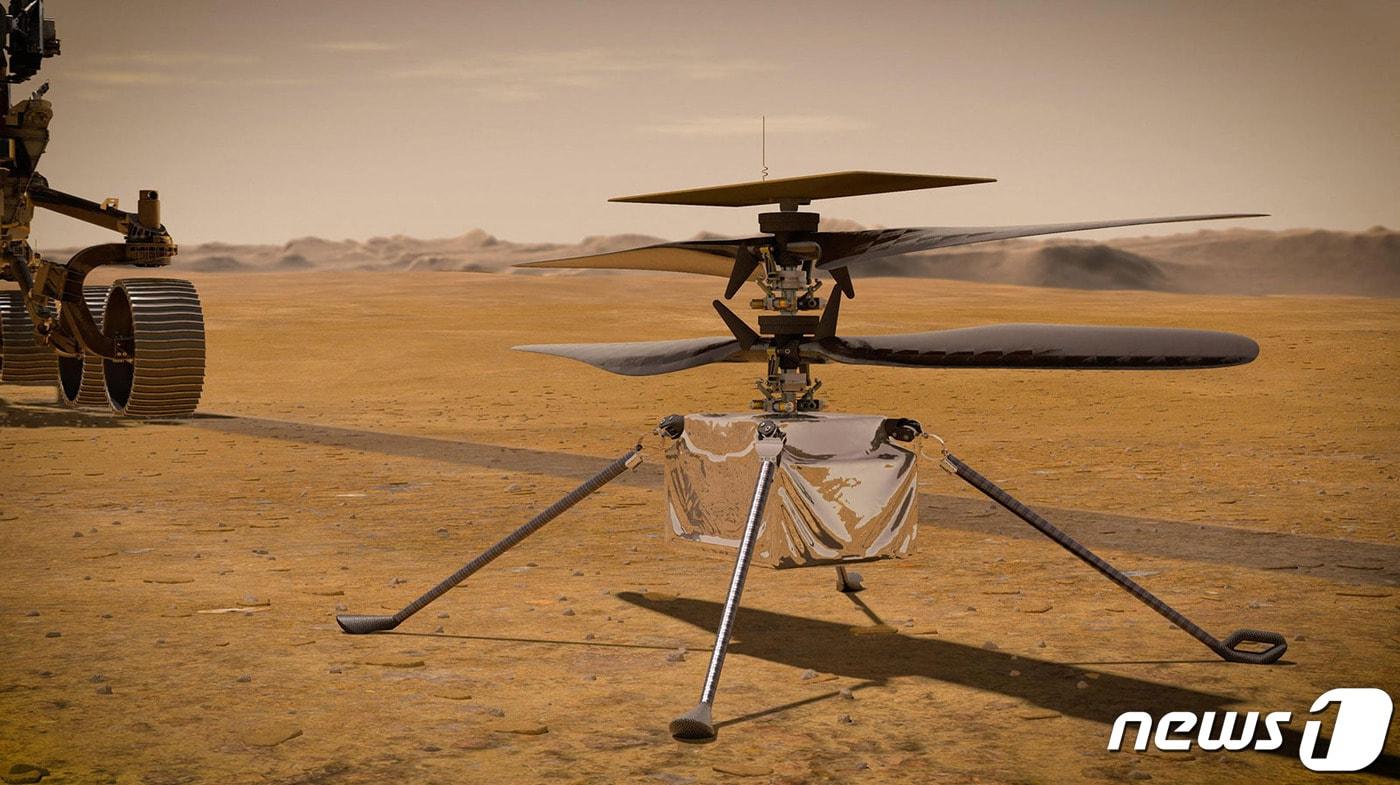 화성 탐사선에 탑재된 퍼시비어런스 로버 소형 헬리콥터가 4월 초 역사적인 화성 비행을 시작한다 ⓒ AFP=뉴스1 ⓒ News1 원태성 기자