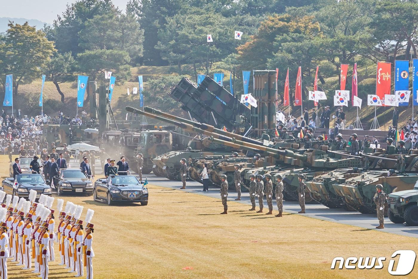 제74주년 국군의 날 기념식. &#40;대통령실 제공&#41; 2022.10.1/뉴스1 ⓒ News1 안은나 기자