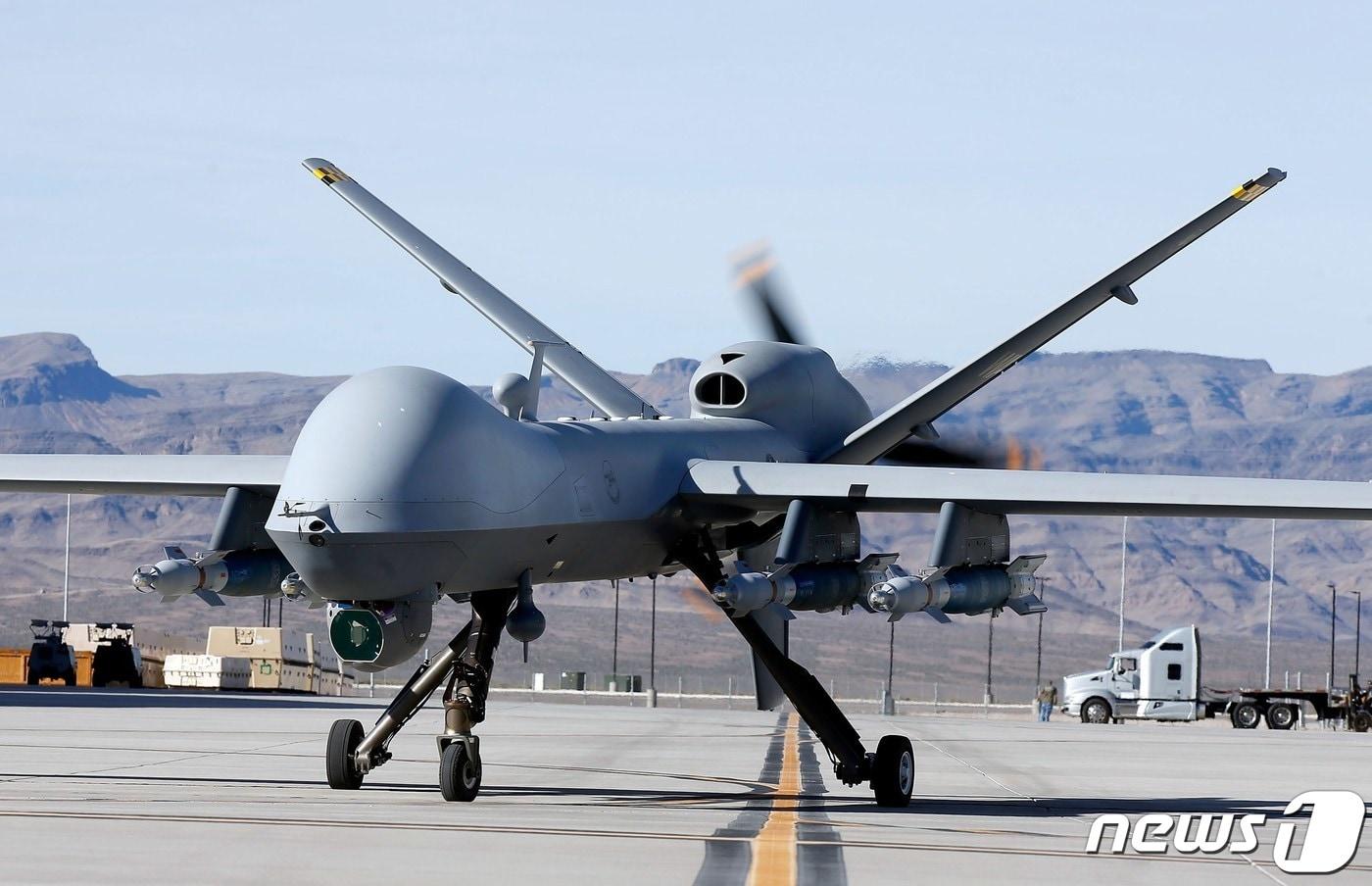 ㅇ네바다주 크리치 공군기지에 세워진 MQ-9 리퍼 무인기. ⓒ AFP=뉴스1 ⓒ News1 이종덕 기자