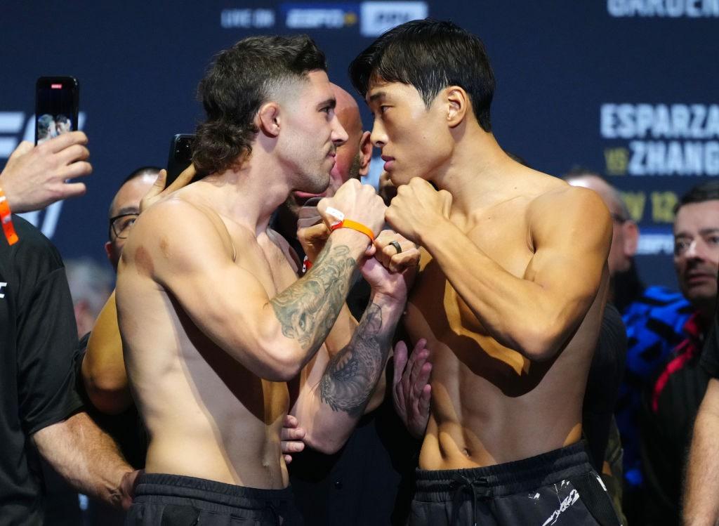 최승우&#40;오른쪽&#41;가 13일&#40;한국시간&#41; UFC 281에서 트리자노와 맞대결한다.&#40;UFC 제공&#41;