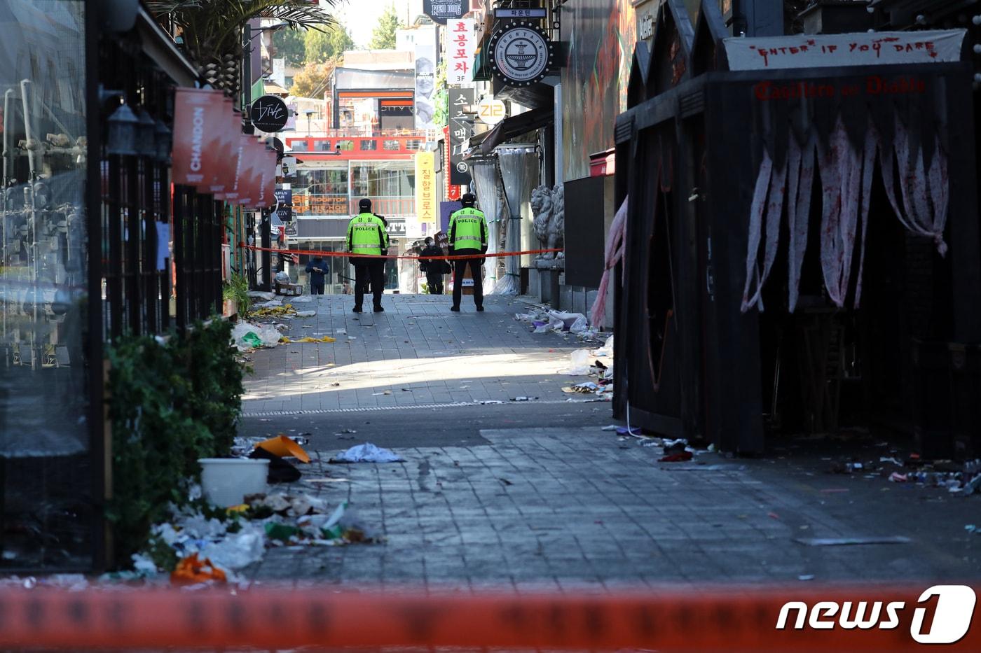 서울 용산구 이태원 압사 참사 현장. /뉴스1 ⓒ News1 황기선 기자