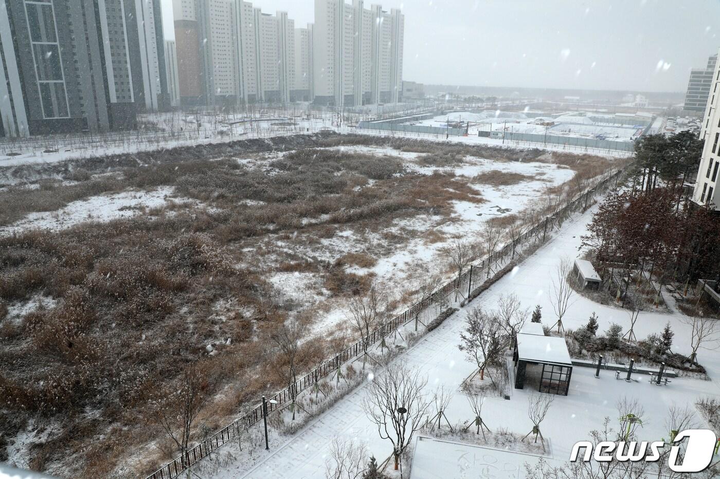 전북지역 곳곳에 대설주의보가 발효된 17일 전북 완주군 삼례읍 수계리 일원에 눈이 내리고 있다. 2022.12.17/뉴스1 ⓒ News1 유경석 기자