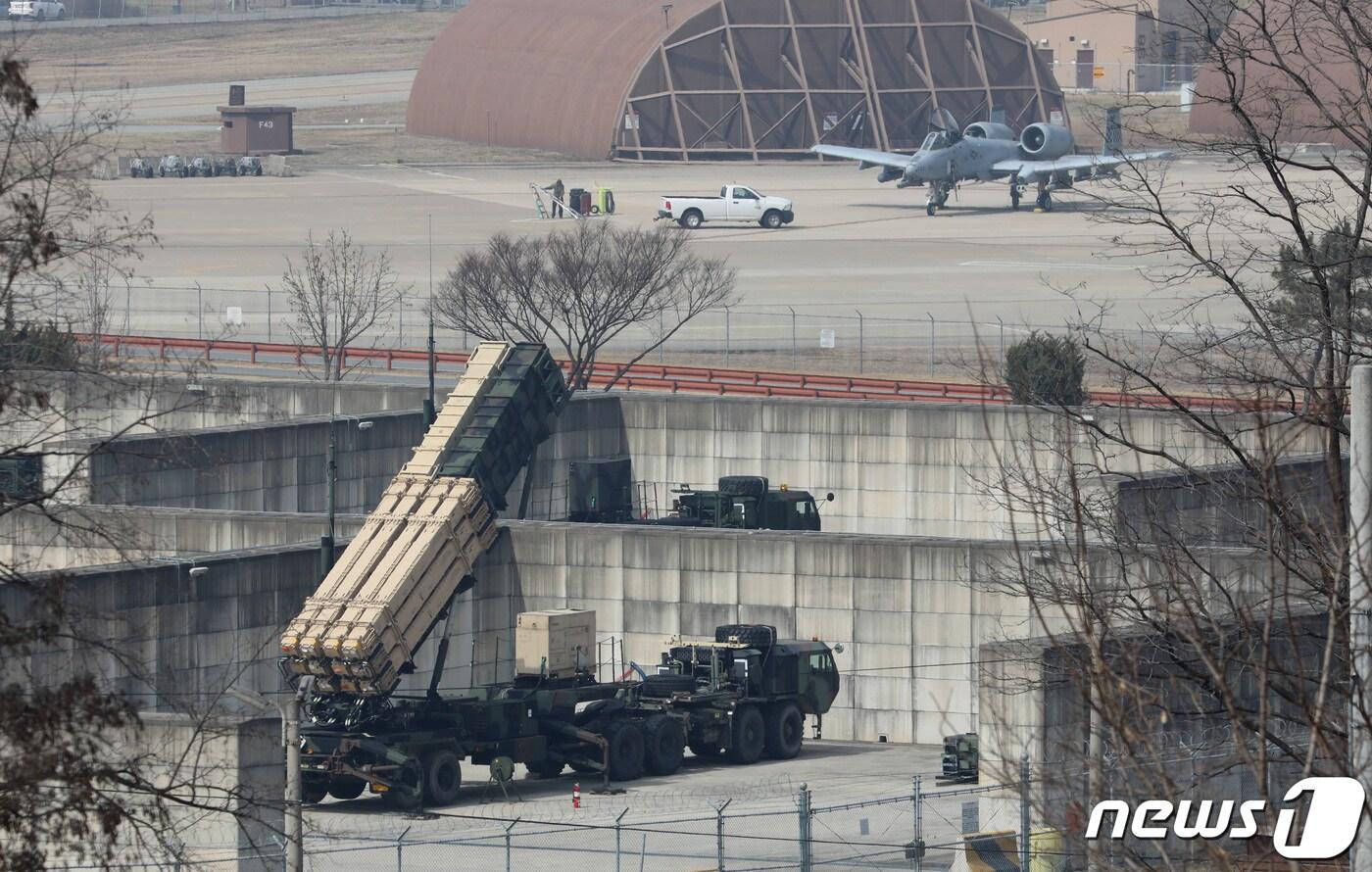 경기도 평택 소재 주한 미 공군 오산기지의 &#39;패트리엇&#39; 지대공 미사일. 2022.3.16/뉴스1 ⓒ News1 김영운 기자