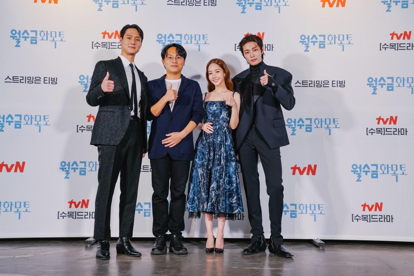 &#40;왼쪽부터&#41; 배우 고경표, 남성우 PD, 배우 박민영, 김재영 / 사진제공=tvN