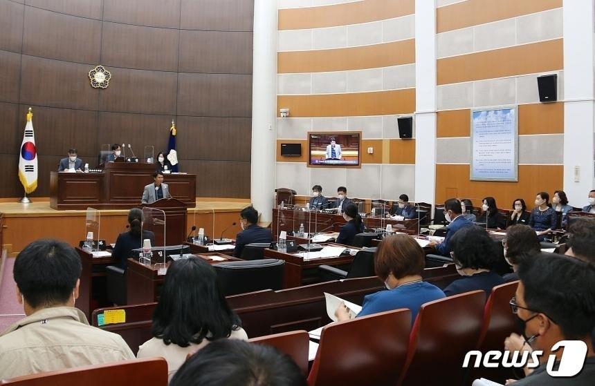 보은군의회 임시회  본회의 모습 ⓒ News1 