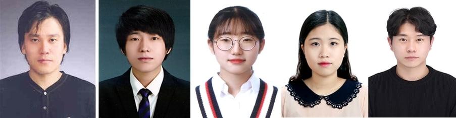 왼쪽부터 천성진, 박원종, 김채원, 이슬기, 김현 주무관