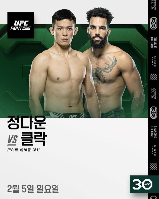 정다운이 오는 2월 UFC 복귀전을 치른다. &#40;UFC 제공&#41;