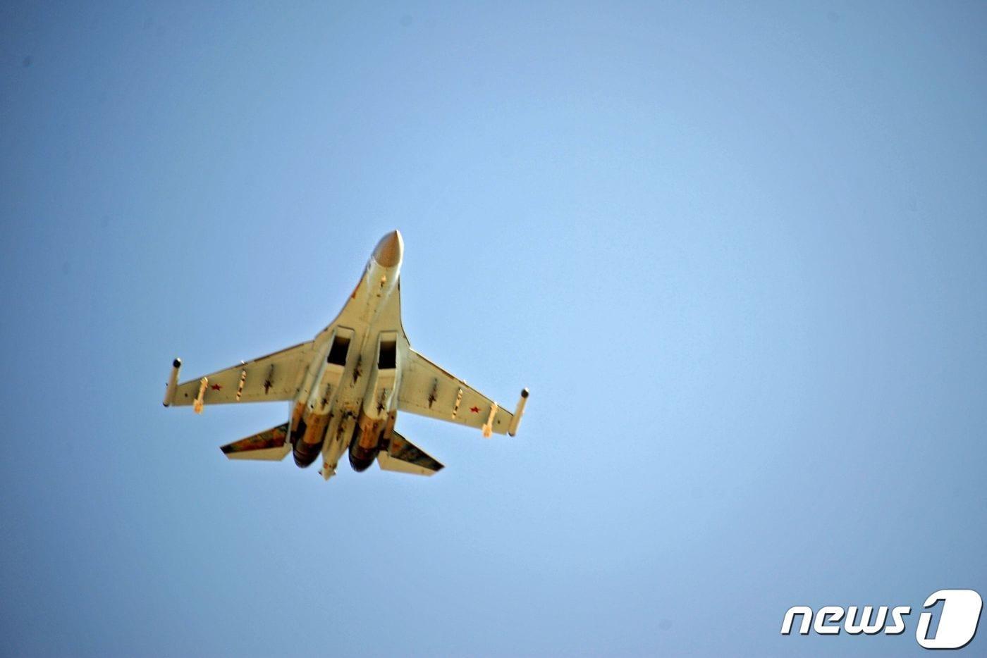 러시아 수호이&#40;Sukhoi&#41;社의 &#39;수호이 Su-35&#39; 제트전투기. 2019. 9. 26. ⓒ AFP=뉴스1 ⓒ News1 최서윤 기자