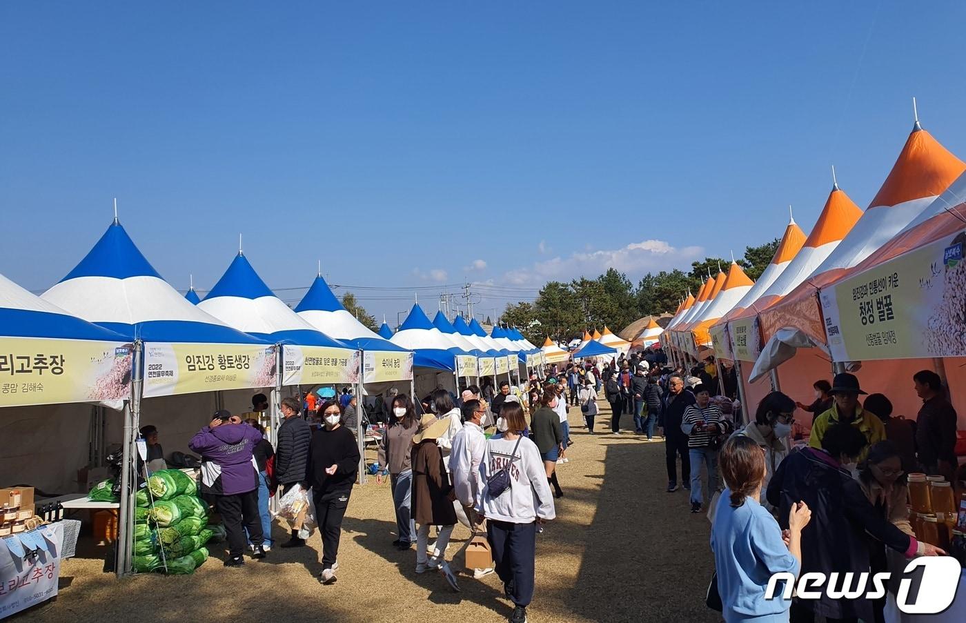 경기 연천군 전곡리유적지에서 열리고 있는 연천율무축제. &#40;연천군 제공&#41;