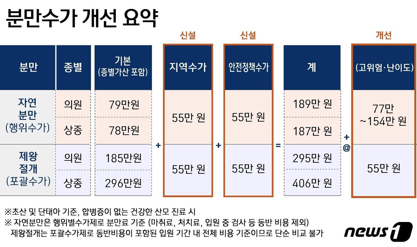 분만수가 개선 요약 ⓒ News1 윤주희 디자이너