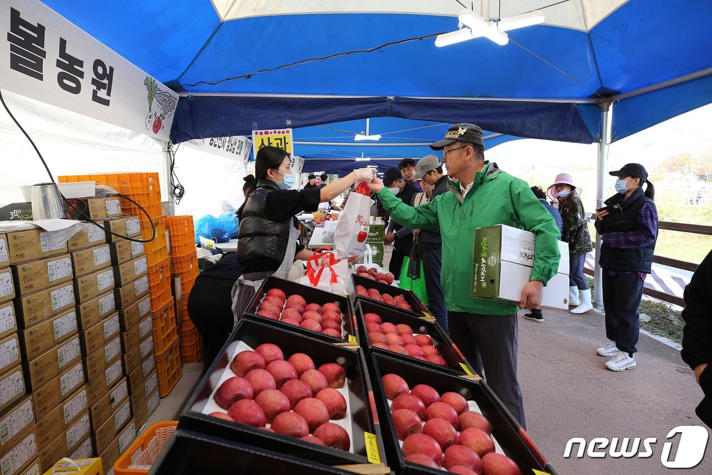 지난해 열린 청춘양구 펀치볼 시래기·사과축제.&#40;자료사진&#41;/뉴스1 DB