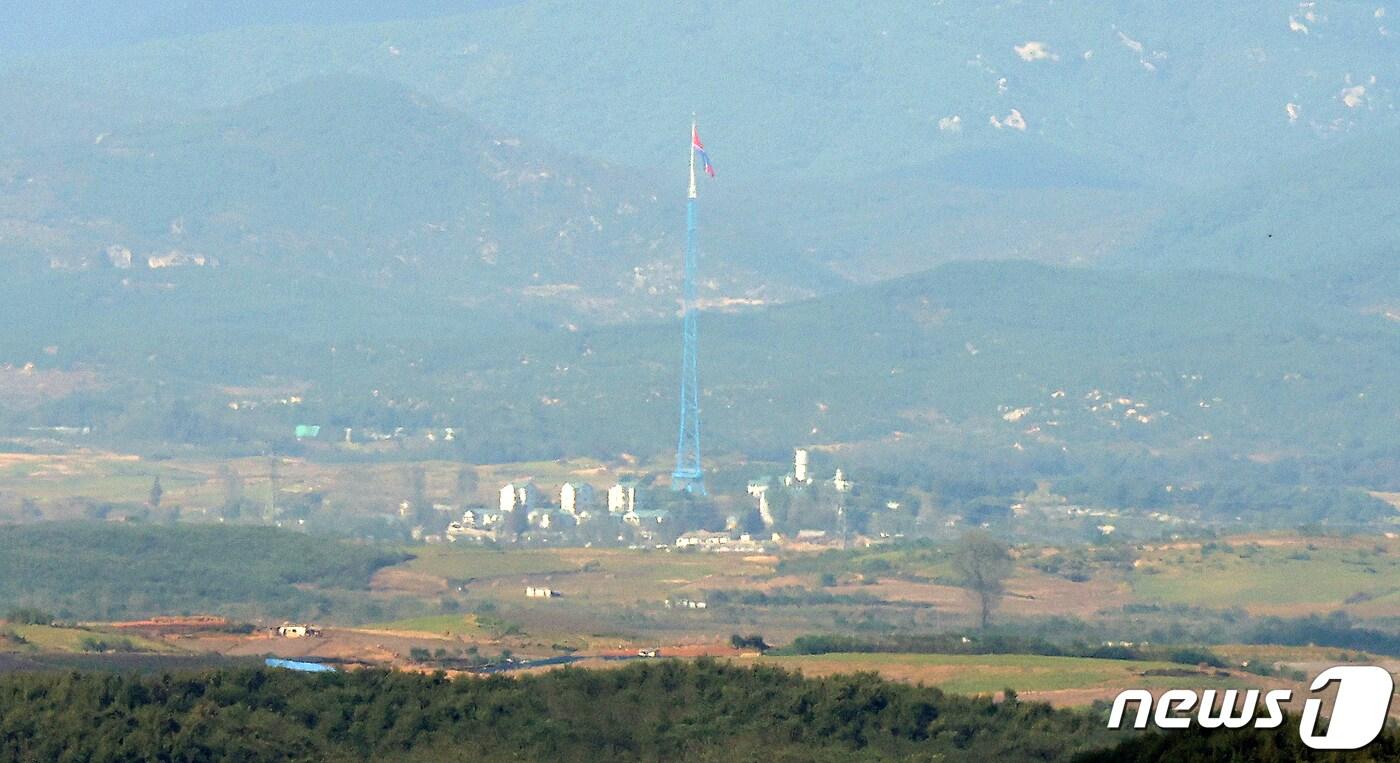 북한 황해북도 개풍군 마을. 2023.10.9/뉴스1 ⓒ News1 김진환 기자