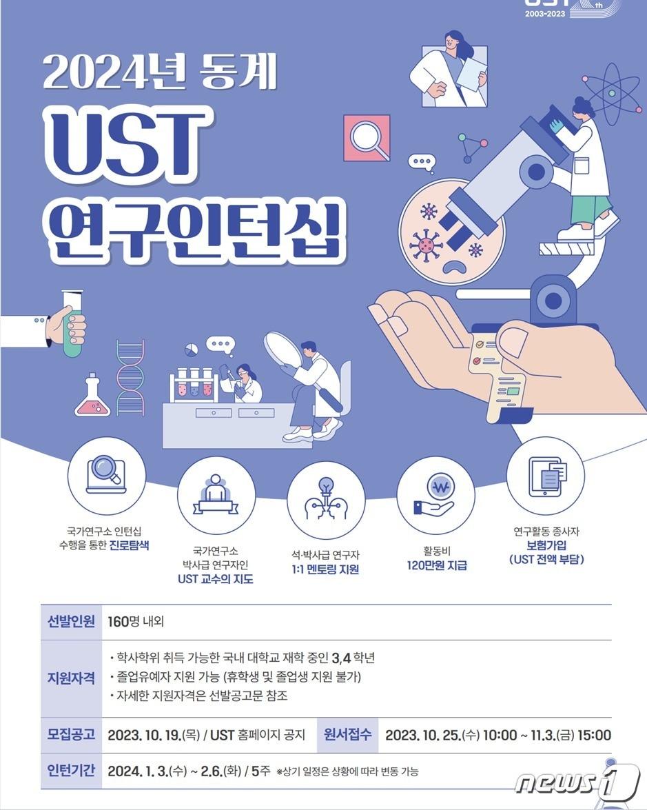 2024년 동계 UST 연구인턴십 포스터.&#40;UST 제공&#41;/뉴스1