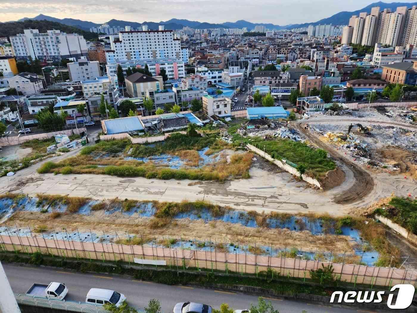 전북 전주시 서신동 감나무골 재개발 사업이 본격적인 착공에 돌입한다. 전주 감나무골 재개발 사업 공사현장./뉴스1