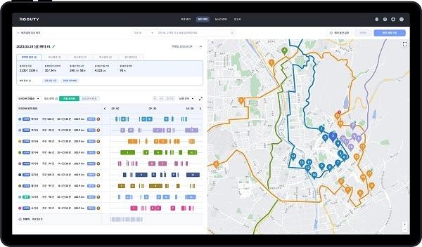 라우팅을 통한 배차 최적화 화면. 사진제공 = 위밋모빌리티