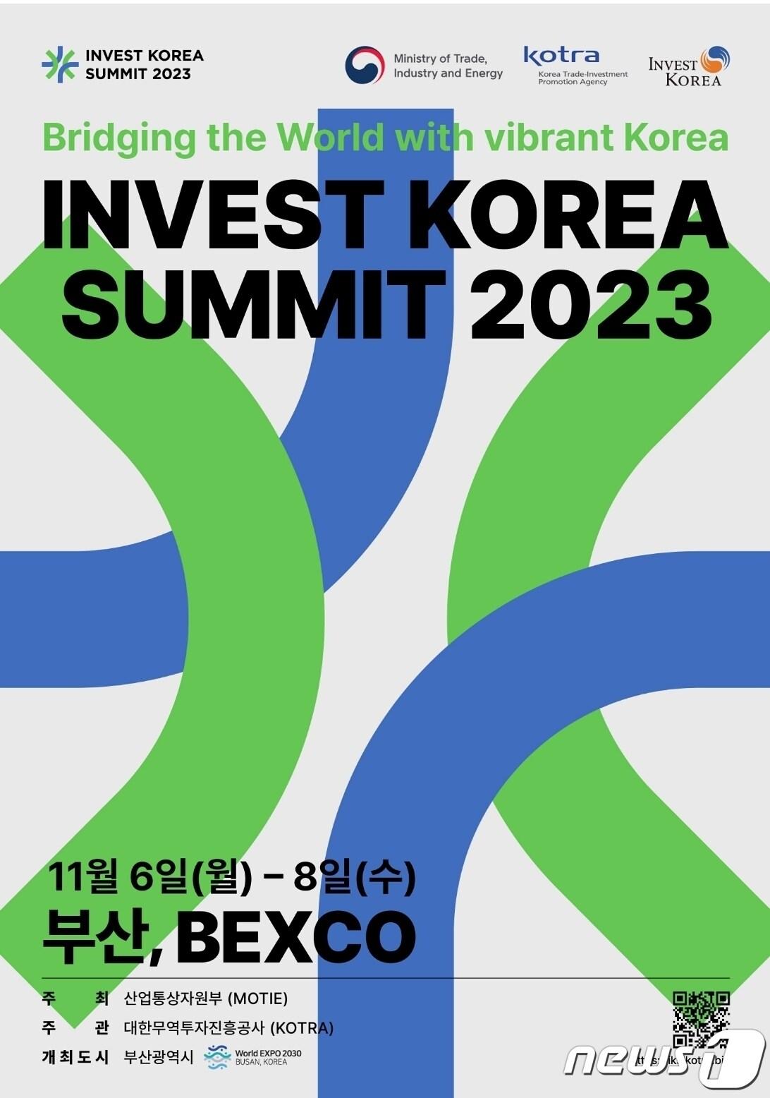 6~8일 부산 벡스코서 열리는 &#39;2023 인베스트 코리아 서밋&#39; 홍보 포스터. &#40;원주시 제공&#41; 2023.11.6/뉴스1