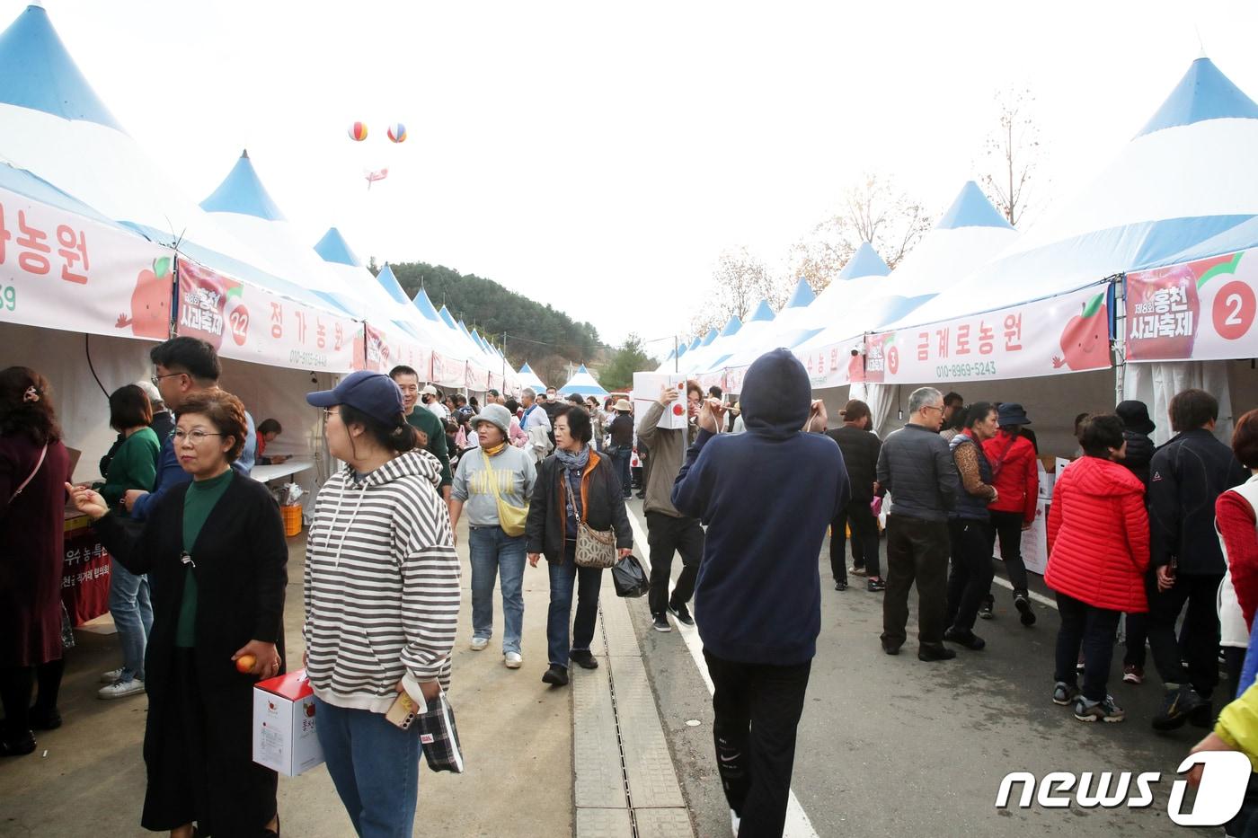 11월3일부터 5일까지 사흘간 열린 제8회 홍천사과축제.&#40;홍천군 제공&#41;/뉴스1