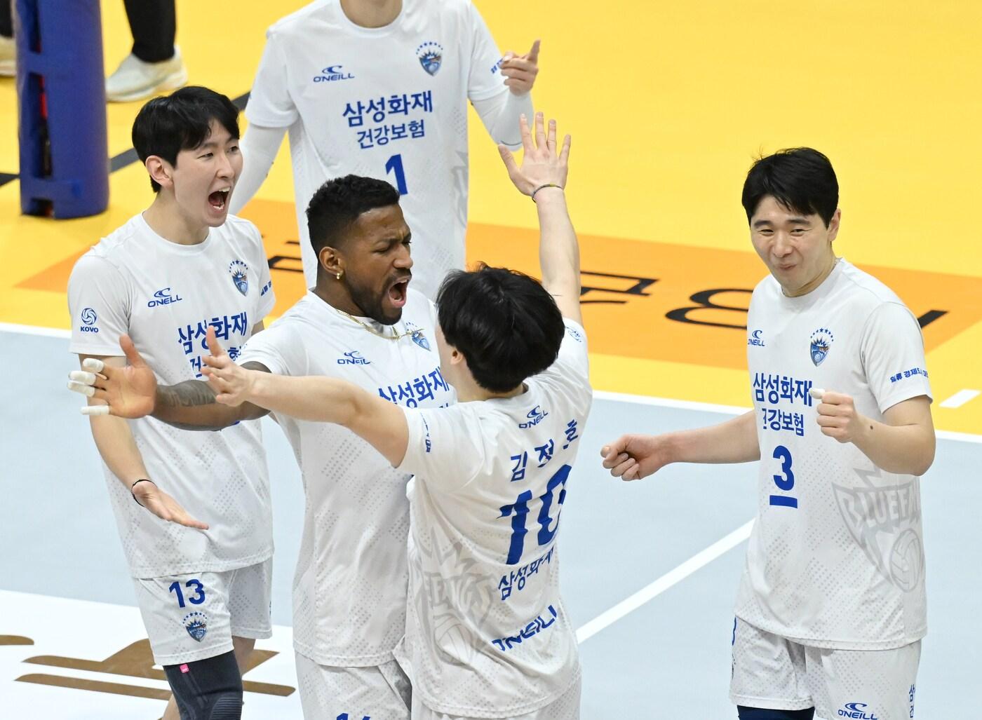 3라운드까지 2위로 마친 남자 프로배구 삼성화재 &#40;한국배구연맹 제공&#41;