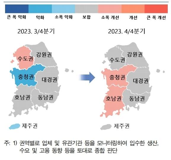 권역별 경기.&#40;한국은행 대구경북본부 제공&#41;