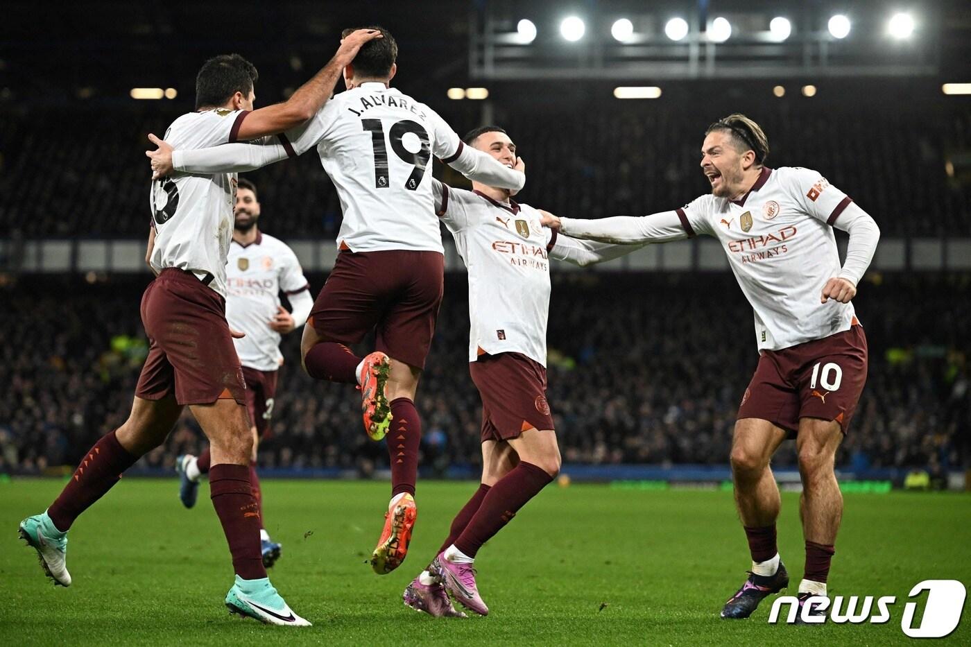 맨시티와 에버턴의 경기에서 맨시티가 3-1로 이겼다. ⓒ AFP=뉴스1