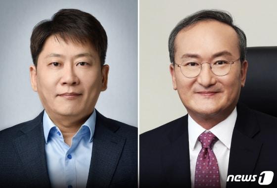 김동명 LG에너지솔루션 CEO&#40;왼쪽&#41;와 이석희 SK온 CEO. ⓒ News1 김지영 디자이너 