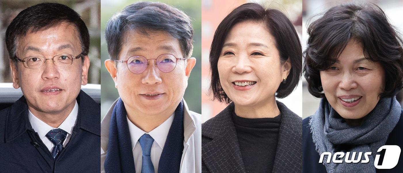 윤석열 정부 &#39;2기 내각&#39; 최상목 경제부총리 겸 기획재정부 장관 후보자&#40;왼쪽부터&#41;, 박상우 국토교통부 장관 후보자, 오영주 중소벤처기업부 장관 후보자, 강정애 국가보훈부 장관 후보자가 5일 오전 각각 서울시내 및 정부과천청사에 마련된 인사청문회 준비 사무실로 출근하고 있다. 2023.12.5/뉴스1 ⓒ News1 허경 기자,유승관 기자,이재명 기자