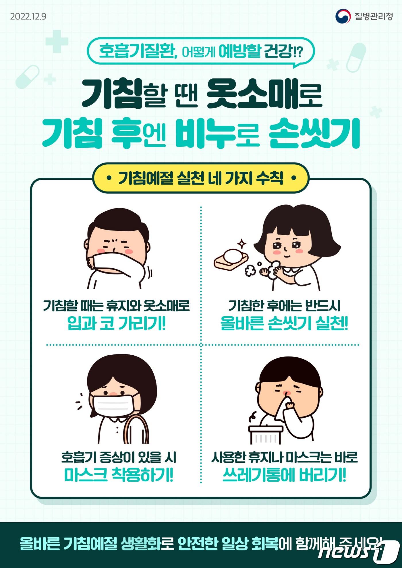 호흡기질환 예방 기침 예절 안내 포스터.&#40;광주시 제공&#41;/뉴스1 