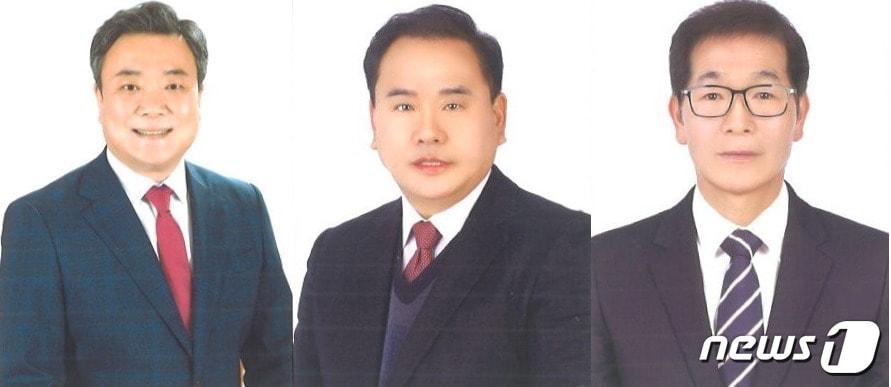 왼쪽부터 옥방호, 신기민, 김상범 후보&#40;기호순&#41;.