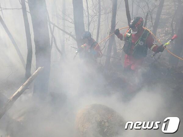 산림청 산불진화대원 산불진화 모습 &#40;산림청 제공&#41; 2023.3.2/뉴스1 ⓒ News1 정우용 기자