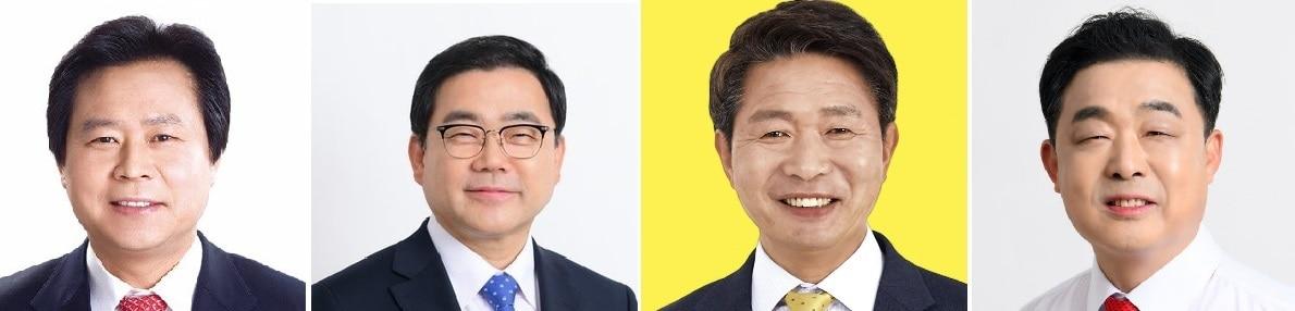 강기윤 의원, 허성무 전 창원시장, 여영국 정의당 경남도당위원장, 김영곤 진보당 성산구위원장&#40;왼쪽부터&#41;.