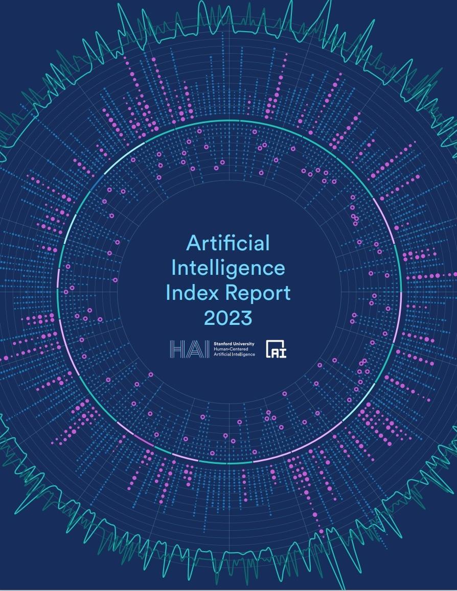 AI Index Report 2023 표지 &#40;스탠퍼드 대학 인간중심 인공지능 연구소 제작, Stanford University Human-centered Arificial Intelligence&#41; 2023.04.18 /뉴스1