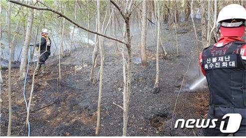 28일 오후 2시 충남 보령시 미산면 옥현리 일원에서 산불이 발생했다. &#40;산림청 제공&#41; 