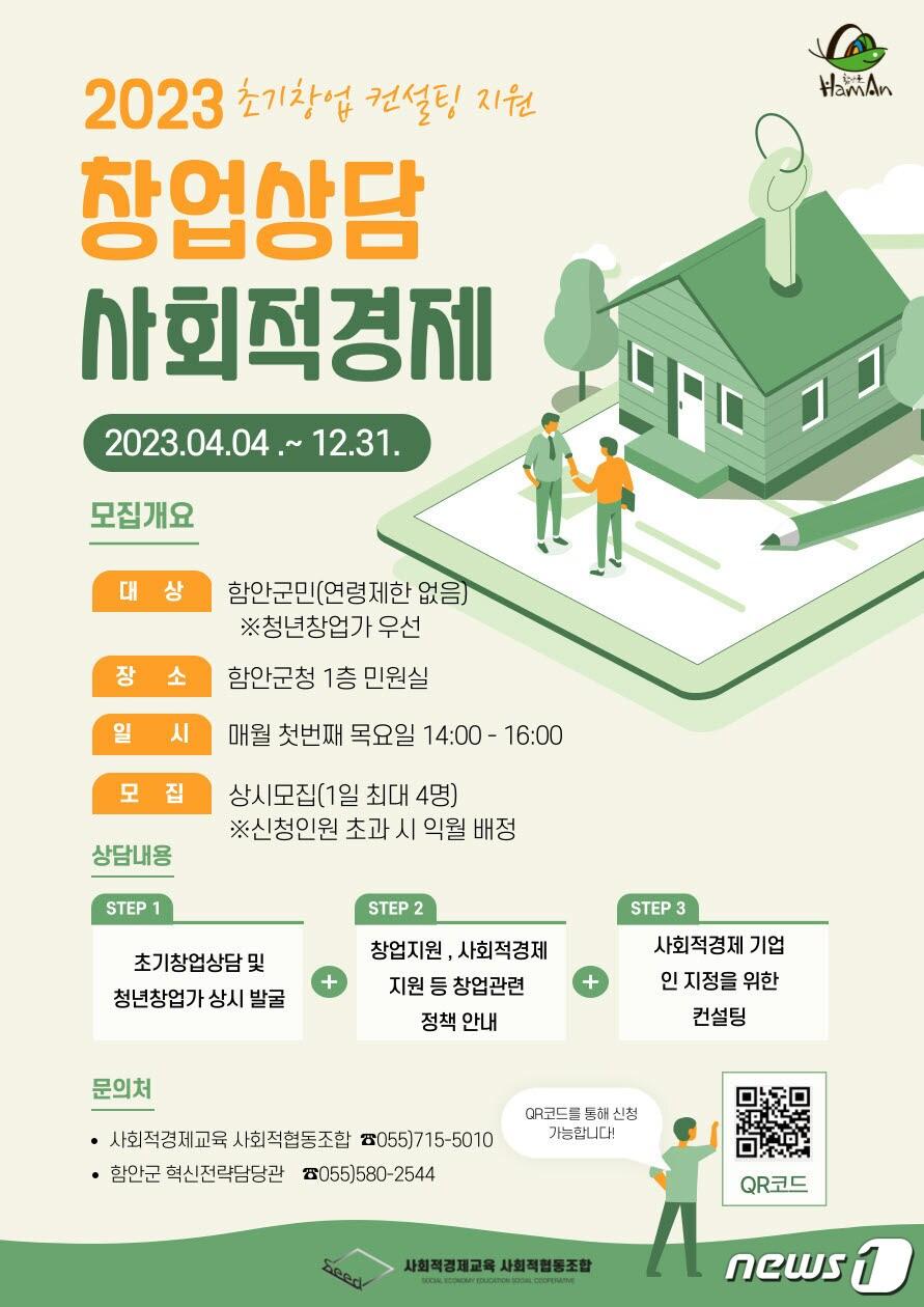 경남 함안군 초기 창업 컨설팅 지원 안내 포스터.&#40;함안군 제공&#41;