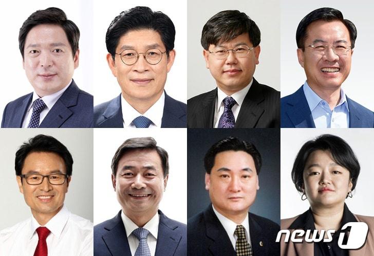 내년 22대 총선 광주 동남갑 출마예정자. 위 왼쪽부터 김병내, 노형욱, 유동국, 윤영덕, 아래 왼쪽부터 민주당 정진욱, 최영호, 국민의힘 문상옥, 정의당 문정은.2023.4.9/뉴스1 ⓒ News1 박준배 기자