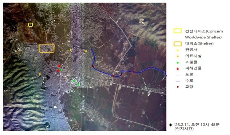 국토지리정보원이 제공한 튀르키예 샨르우르파 지역 국토위성영상&#40;국토지리정보원 제공&#41;