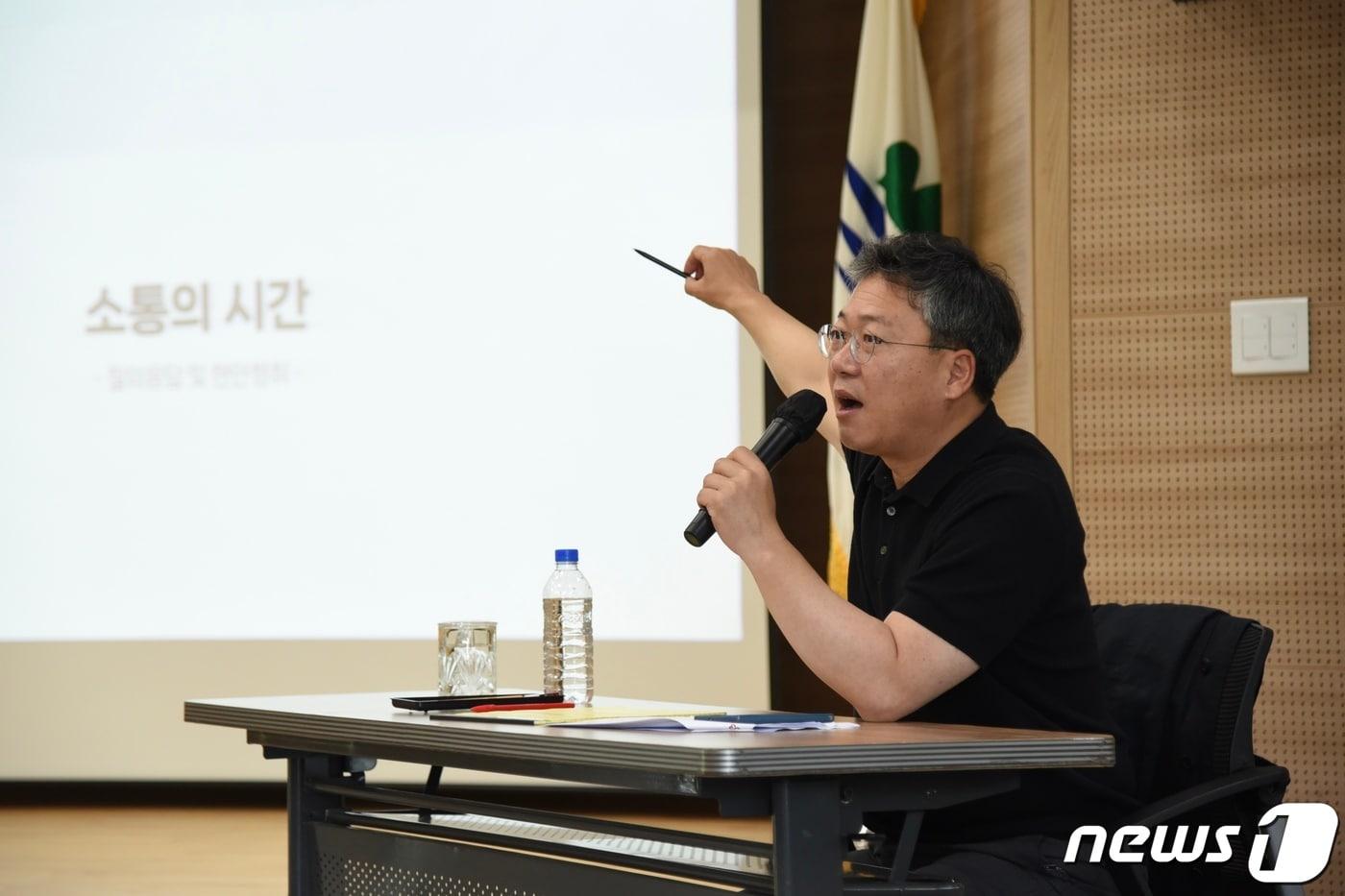 박정하 국민의힘 국회의원&#40;원주갑&#41;이 26일 강원 원주 무실동 행정복지센터에서 시민과 당원들을 대상으로 의정보고회를 개최했다. &#40;박정하 의원실 제공&#41; 2023.5.26/뉴스1