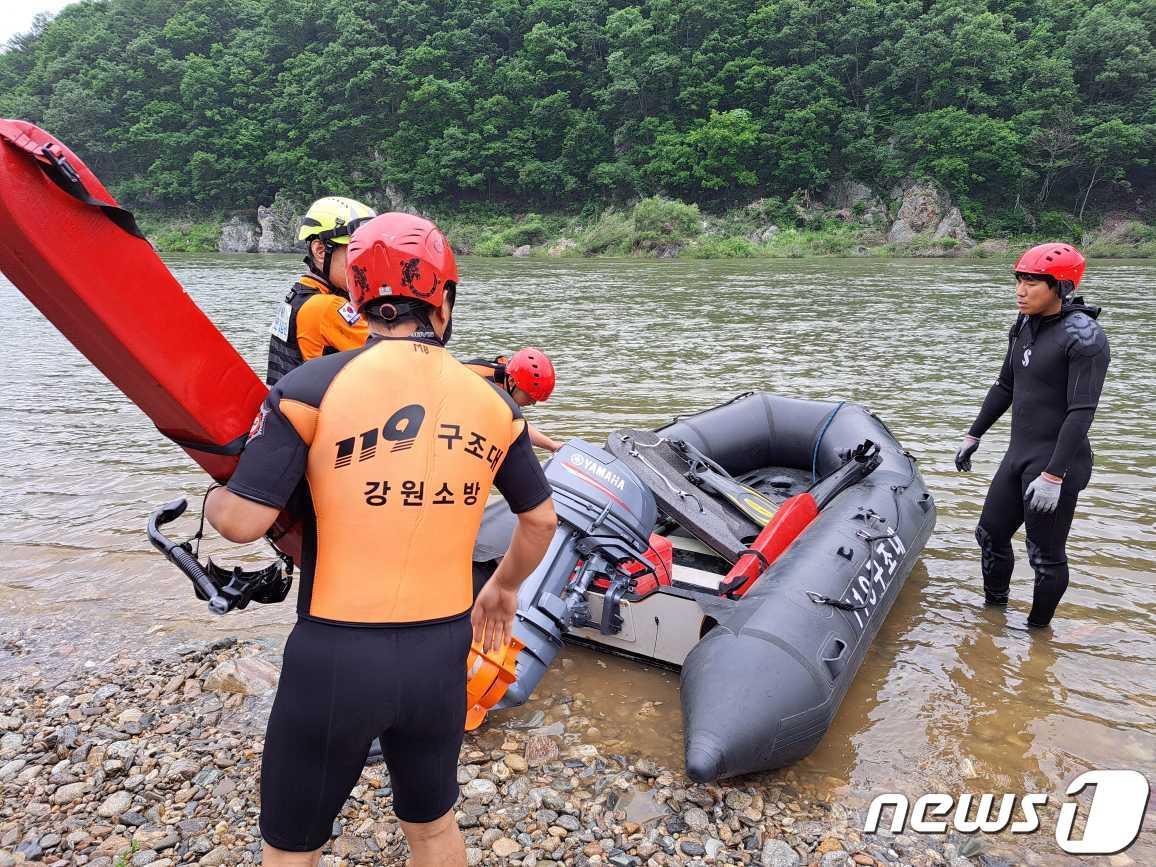 홍천강 수난사고 실종자 수색현장.&#40;강원특별자치도 소방본부 제공&#41; 2023.7.1/뉴스1