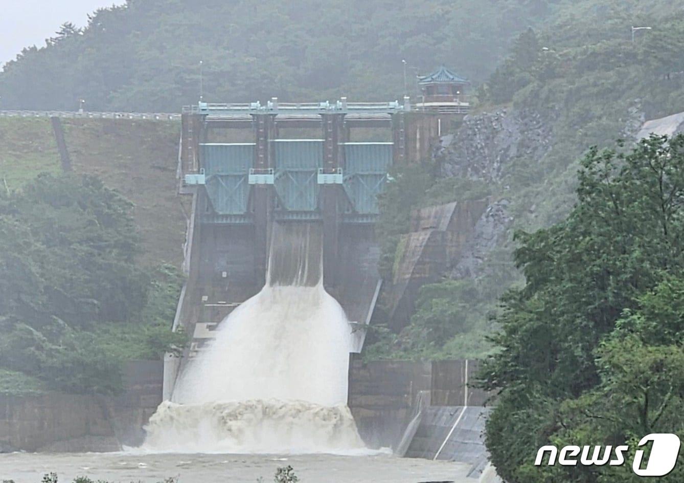 충남 보령댐 수문 방류 모습. &#40;한국수자원공사 보령권지사 제공&#41; /뉴스1