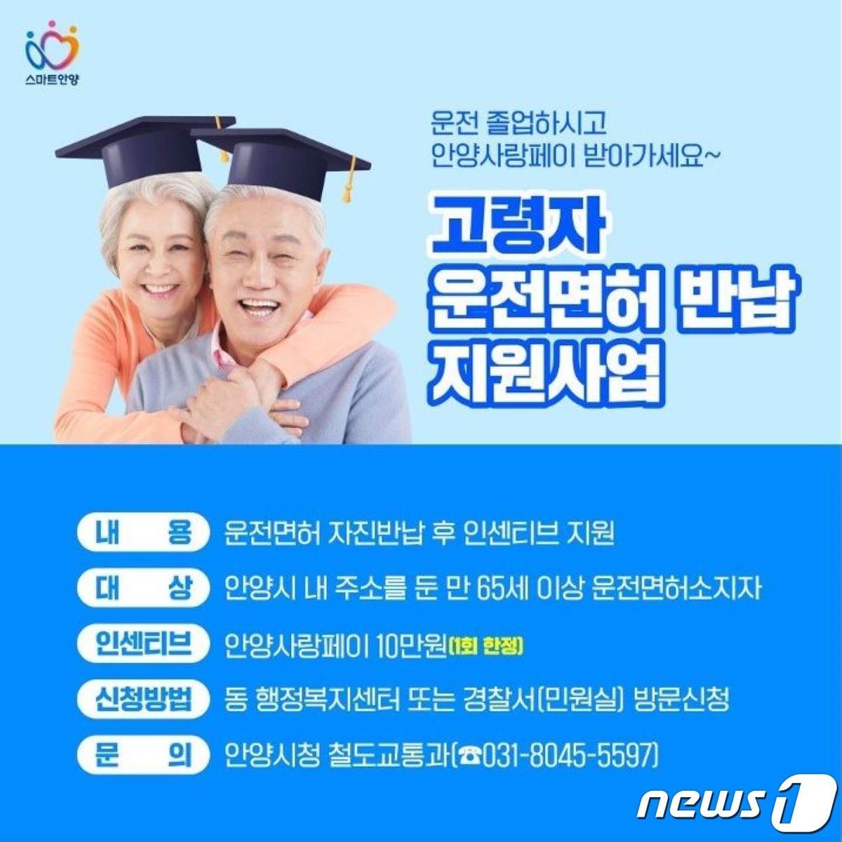 고령운전자 운전면허 반납 지원 안내문.&#40;안양시 제공&#41;