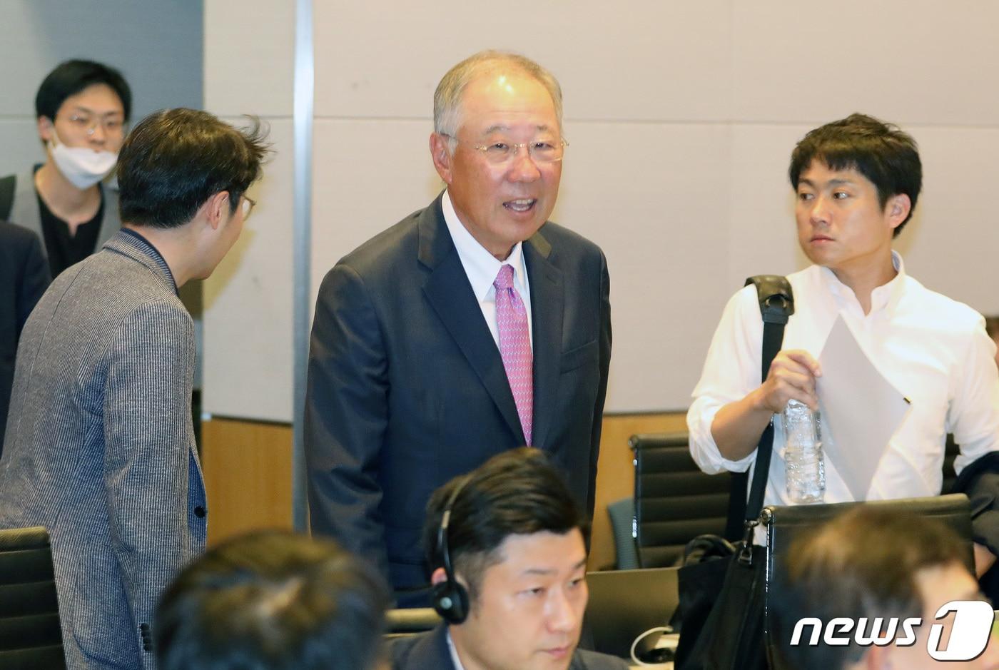 류진 풍산그룹 회장이 지난달 6일 오전 서울 영등포구 여의도 전경련회관에서 열린 한·일 산업협력 포럼에 참석하고 있다. 2023.7.6/뉴스1 ⓒ News1 박세연 기자