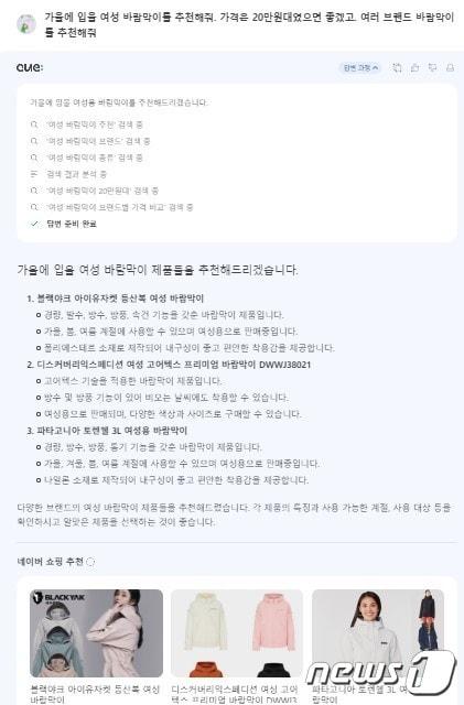  네이버 생성형 인공지능&#40;AI&#41; 검색 서비스 &#39;큐&#39; &#40;큐 화면 갈무리&#41;