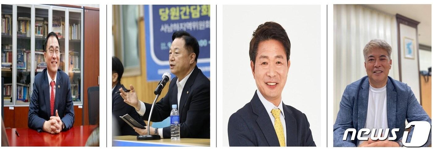 &#40;왼쪽부터&#41; 최형두 국민의힘 경남도당 위원장&#40;창원시 마산합포구&#41;, 김두관 더불어민주당 경남도당 위원장&#40;양산시 을&#41;, 여영국 정의당 경남도당 위원장, 박봉열 진보당 경남도당 위원장.