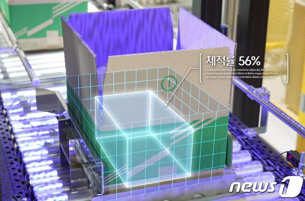  박스 공간 스캐닝 모습&#40;CJ대한통운 제공&#41;